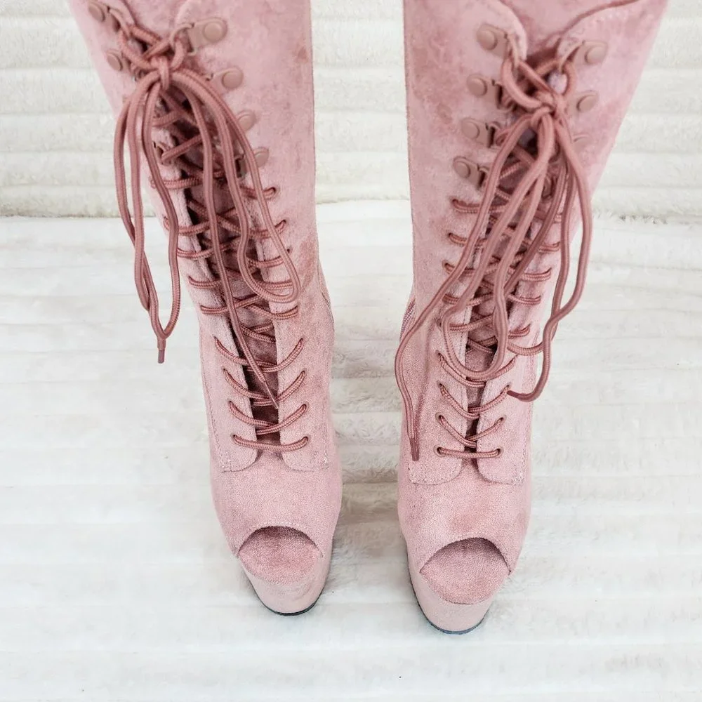 Flamingo 1051FS Blush 8" High Heel Ankle Calf Boot - Picture 6 of 9